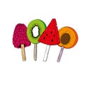 ÃÅ¸ÃÂµÃâ¡ÃÂ°ÃâÃÅ multicolored bouquet of fruit ice cream on a stick